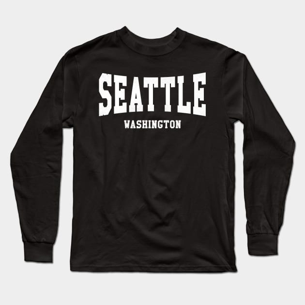 Seattle, Washington - WA Arched Type Long Sleeve T-Shirt by thepatriotshop